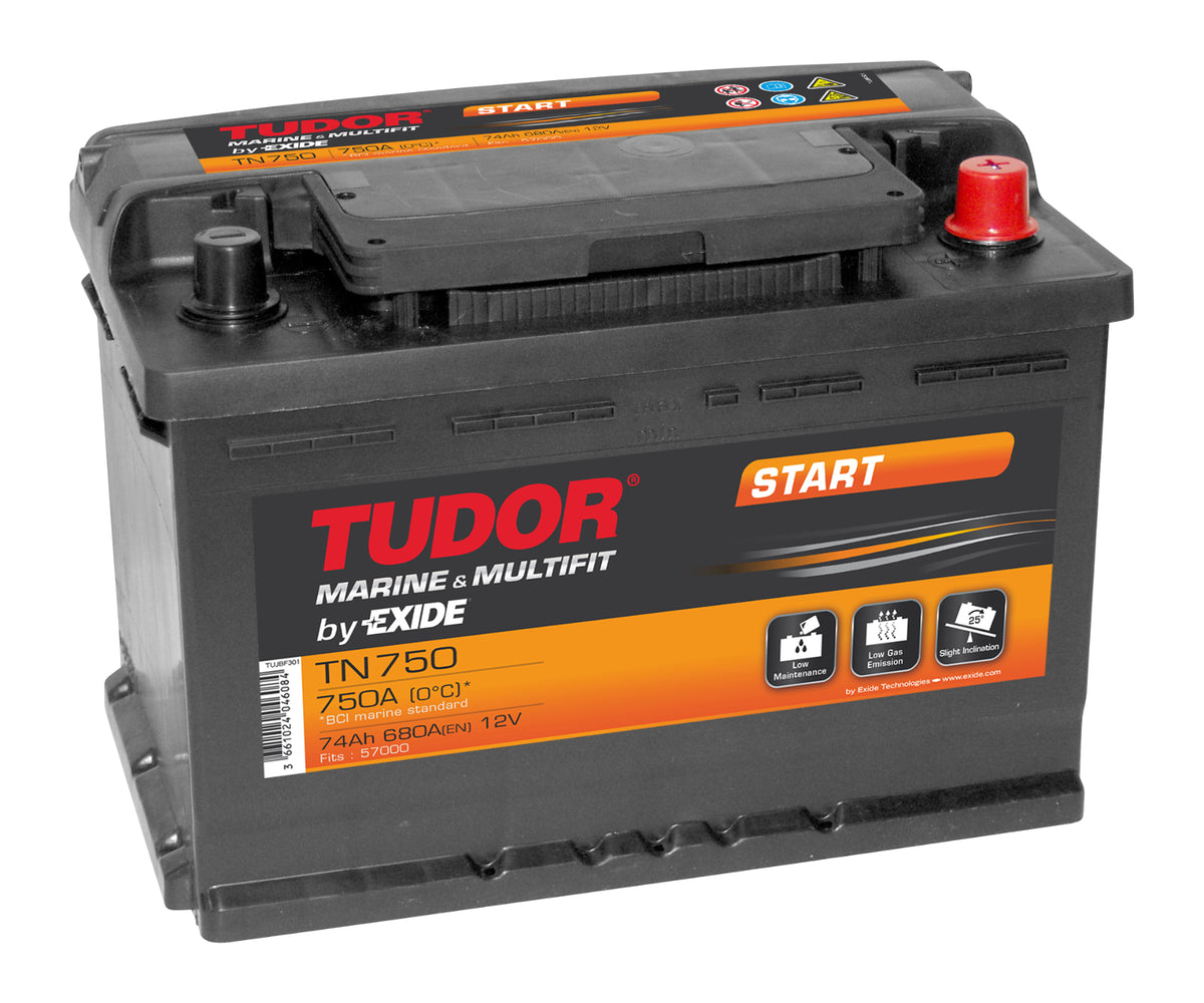 Tudor/Exide Battery Nautilus 74 Ah start