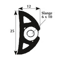 Fender list 25 x 12mm black, 50m roll