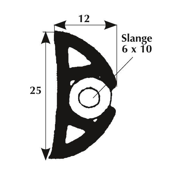 Fender list 25 x 12mm black, 50m roll