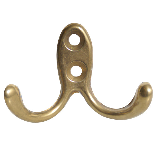 Coat hook 40 x 60 mm polished brass