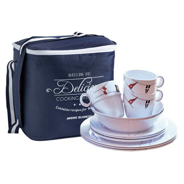 MB Regatta Starter Kit 16-piece dinnerware + basket