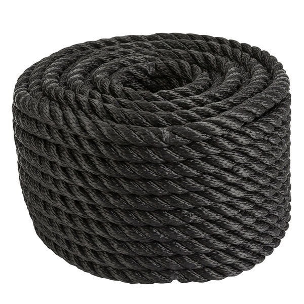 3-Strand PP Rope Black Ø12 mm 30 meters