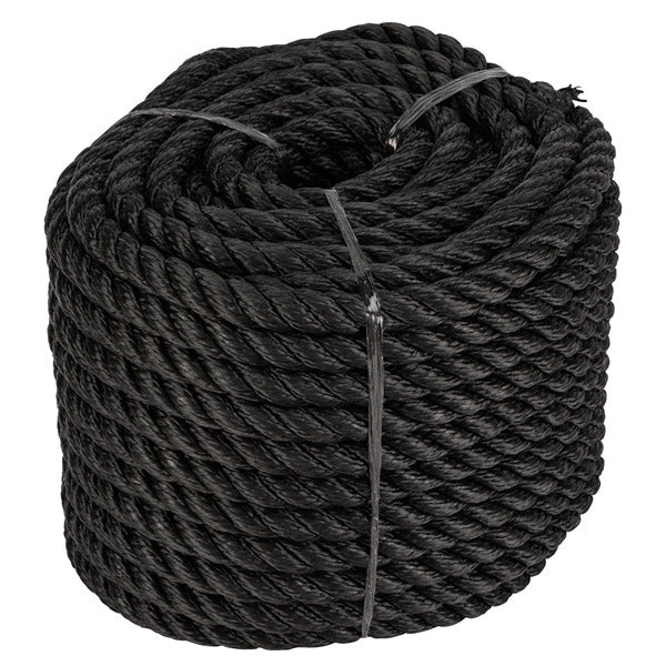 3-Slagen PP lina svart Ø14 mm 30 meter